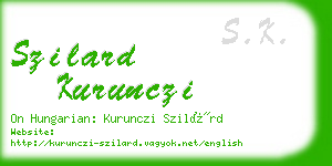 szilard kurunczi business card